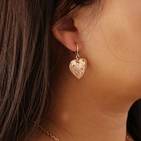 Simple Open Heart-shape Copper Necklace Earring Set main image 5