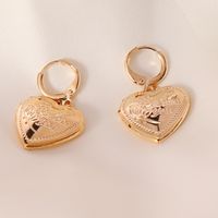 Simple Open Heart-shape Copper Necklace Earring Set main image 3