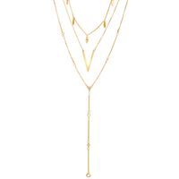 Fashion Multi-layer Diamonds Long V-shaped Alloy Necklace main image 3