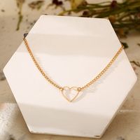 Simple Hollow Heart-shape Necklace Wholesale main image 4
