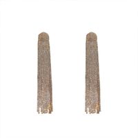 Fashion Full Rhinestone Long Tassel Earrings main image 6