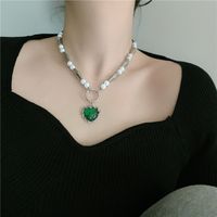 Fashion Green Heart-shape Pearl Necklace Wholesale main image 3