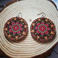 Fashion Colorful Kaleidoscope Wooden Earrings main image 4