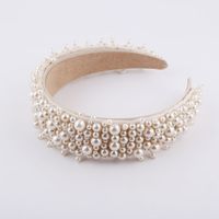 New Fashion Style Broad-brimmed Pearl Fringe Hairband main image 5