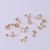 Ear Cartilage Rings & Studs Geometric Copper Plating Artificial Gemstones main image 5