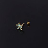 Ear Cartilage Rings & Studs Simple Style Flower Copper Plating Artificial Gemstones main image 4