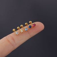 Ear Cartilage Rings & Studs Simple Style Geometric Copper Plating Artificial Gemstones main image 4