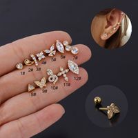 Ear Cartilage Rings & Studs Fashion Geometric Copper Plating Artificial Gemstones main image 1