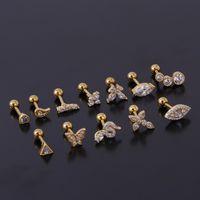 Ear Cartilage Rings & Studs Fashion Geometric Copper Plating Artificial Gemstones main image 6