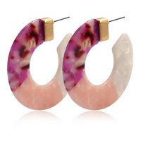 Fashion Three-color Stitching C-shaped Earrings main image 6