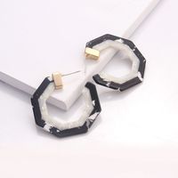 Fashion Two-color Stitching Earrings main image 4