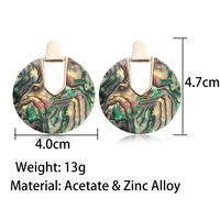 Retro Round Pendant Acrylic Earrings main image 5