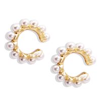 Wholesale Jewelry Lady Geometric Alloy Artificial Gemstones Inlaid Pearls Earrings main image 3