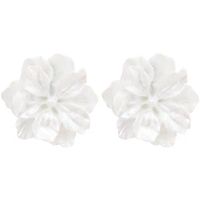 Korean White Flower Resin Earrings main image 3