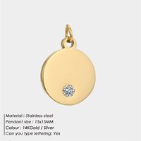 Accessoires De Pendentif En Acier Inoxydable Rond En Diamant De Mode En Gros sku image 2