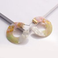 Fashion Three-color Stitching C-shaped Earrings sku image 4
