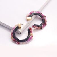 Fashion Two-color Stitching Earrings sku image 2