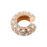 Wholesale Jewelry Fashion C Shape Alloy Artificial Gemstones Plating Diamond Earrings sku image 2