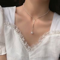 Collier En Alliage Multicouche De Perles De Mode En Gros sku image 2