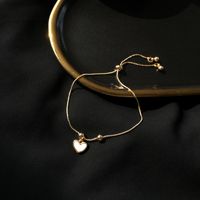 Simple Heart-shaped Alloy Bracelet Wholesale sku image 1