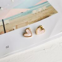 Korean Heart-shaped Earrings Wholesale sku image 1