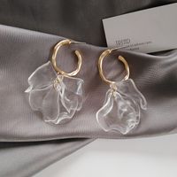 Simple Transparent Petal Resin Earrings sku image 1