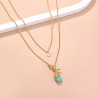 Simple Turquoise Water Drop Multi-layer Necklace main image 1