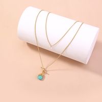 Simple Turquoise Water Drop Multi-layer Necklace main image 4