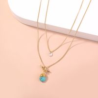 Simple Turquoise Water Drop Multi-layer Necklace main image 5