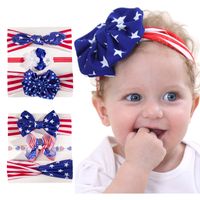 American Independence Day Children's Rabbit Ears Bow Headband main image 1
