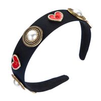 Fashion Imitation Pearl Rhinestone Heart Hairband main image 6