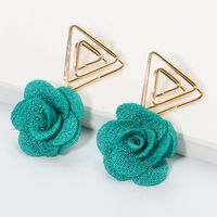 Korean Triangle Flower Earrings Wholesale main image 1