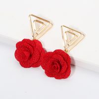 Korean Triangle Flower Earrings Wholesale main image 5