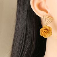 Korean Triangle Flower Earrings Wholesale main image 3