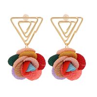 Korean Triangle Flower Earrings Wholesale sku image 6