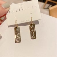 Fashion Star Moon Tag Long Earrings main image 4