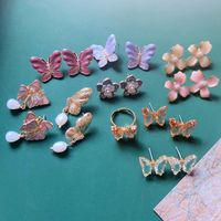 Fashion Colorful Enamel Flower Butterfly Earrings main image 2