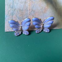 Fashion Colorful Enamel Flower Butterfly Earrings main image 4