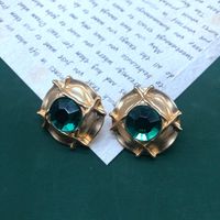 Fashion Heart-shape Pearl Emerald Earrings Wholesale sku image 2