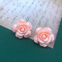 Fashion Resin Flower Drip Glaze Transparent Long Earrings Necklace Set sku image 4