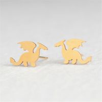 Simple Dragon Stainless Steel Earrings Wholesale sku image 2