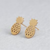 Simple Fruit Pineapple Stainless Steel Earrings Wholesale sku image 2