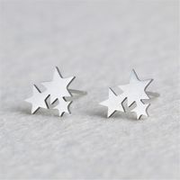 Fashion Star Stainless Steel No Inlaid Earrings Ear Studs sku image 1