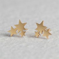 Fashion Star Stainless Steel No Inlaid Earrings Ear Studs sku image 2