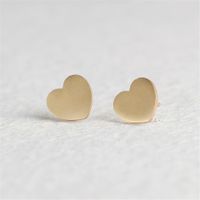 Simple Heart-shaped Stainless Steel Earrings Wholesale sku image 1