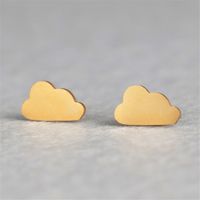 Simple Cloud Stainless Steel Earrings Wholesale sku image 2