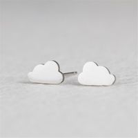 Simple Cloud Stainless Steel Earrings Wholesale sku image 1