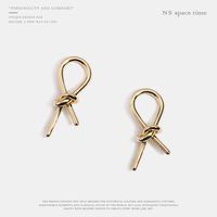 Simple Bow Metal Earrings Wholesale main image 1