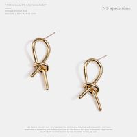 Simple Bow Metal Earrings Wholesale main image 3