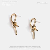 Simple Bow Metal Earrings Wholesale main image 4